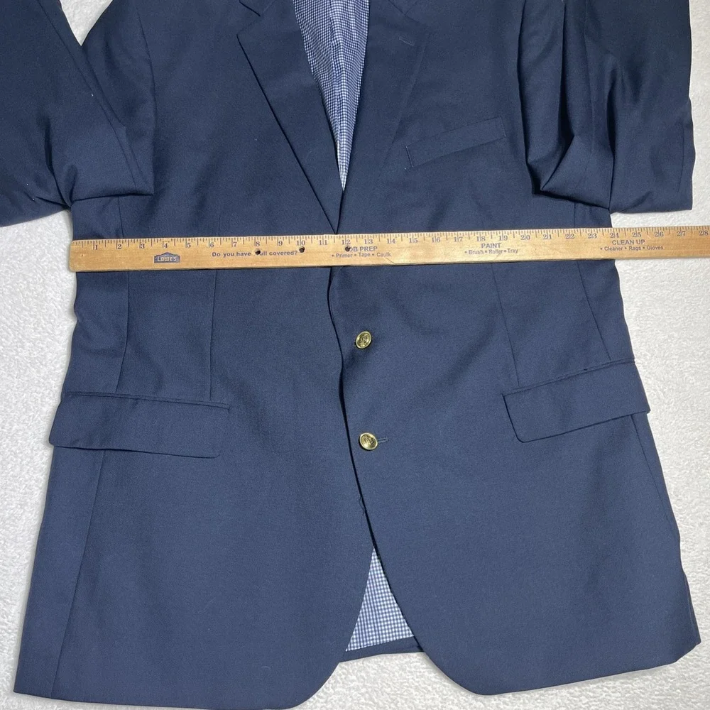Stafford Wool Blazer Mens 48L Navy Blue 2 Gold Button Classic Executive Coat